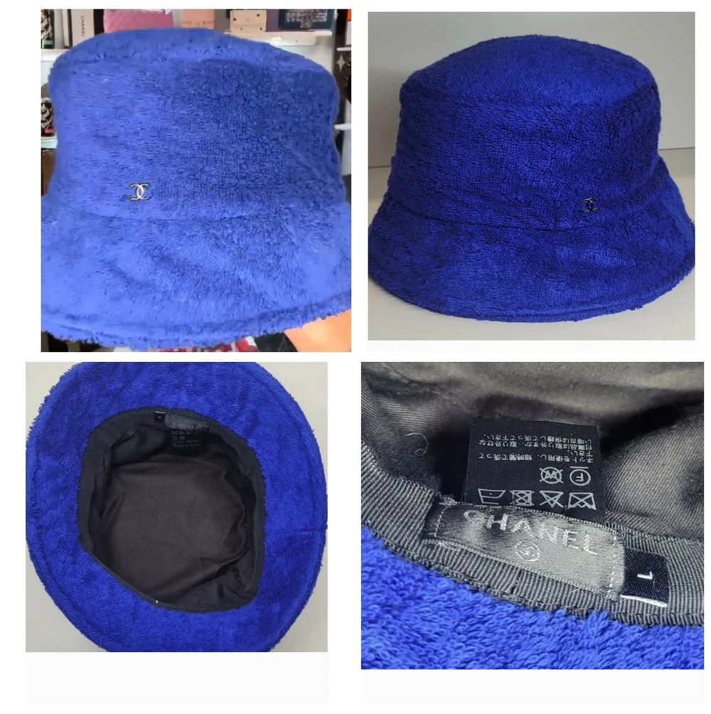Chanel Bucket Hat Blue Authentic Collection Size Large - Picture 2 of 7
